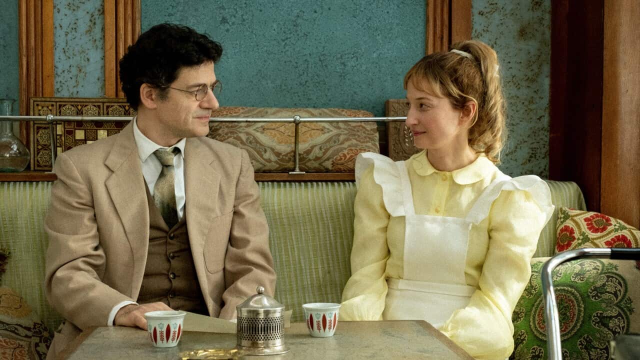 A still from the movie Skies of Lebanon with Wajdi Mouawad and Alba Rohrwacher