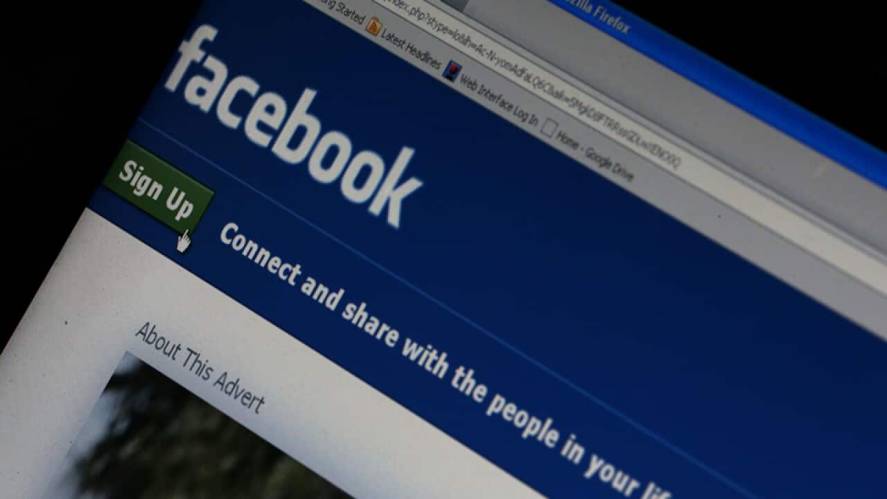 A general view of the Facebook home page