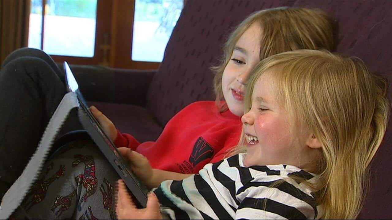 Charlie and Annabel on the iPad