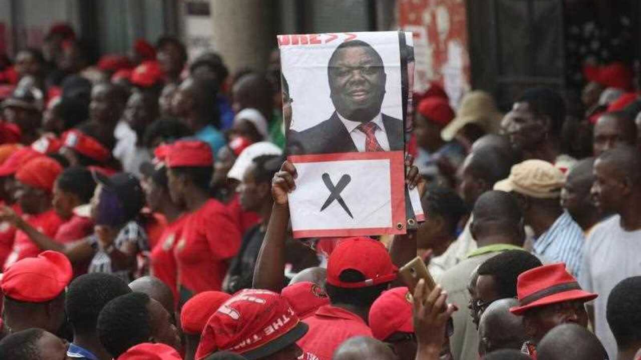 Thousands of the Movement For Democratic Change (MDC T) supporters gathered at the party headquarters in Harare, Zimbabwe, 18 February 2018 as they mourn the party leader Morgan Tsvangirai.