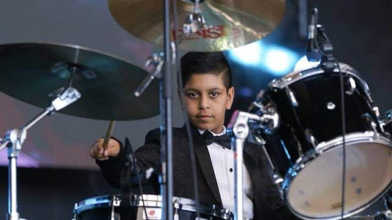 Eshan Lakhani, 9, plays drums like a pro!