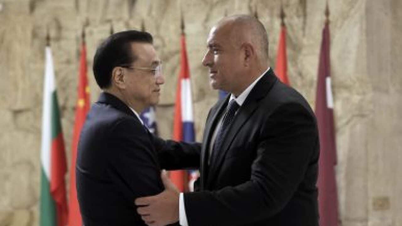 Bulgarian Prime Minister Boyko Borissov welcomes Premier Li Keqiang of China