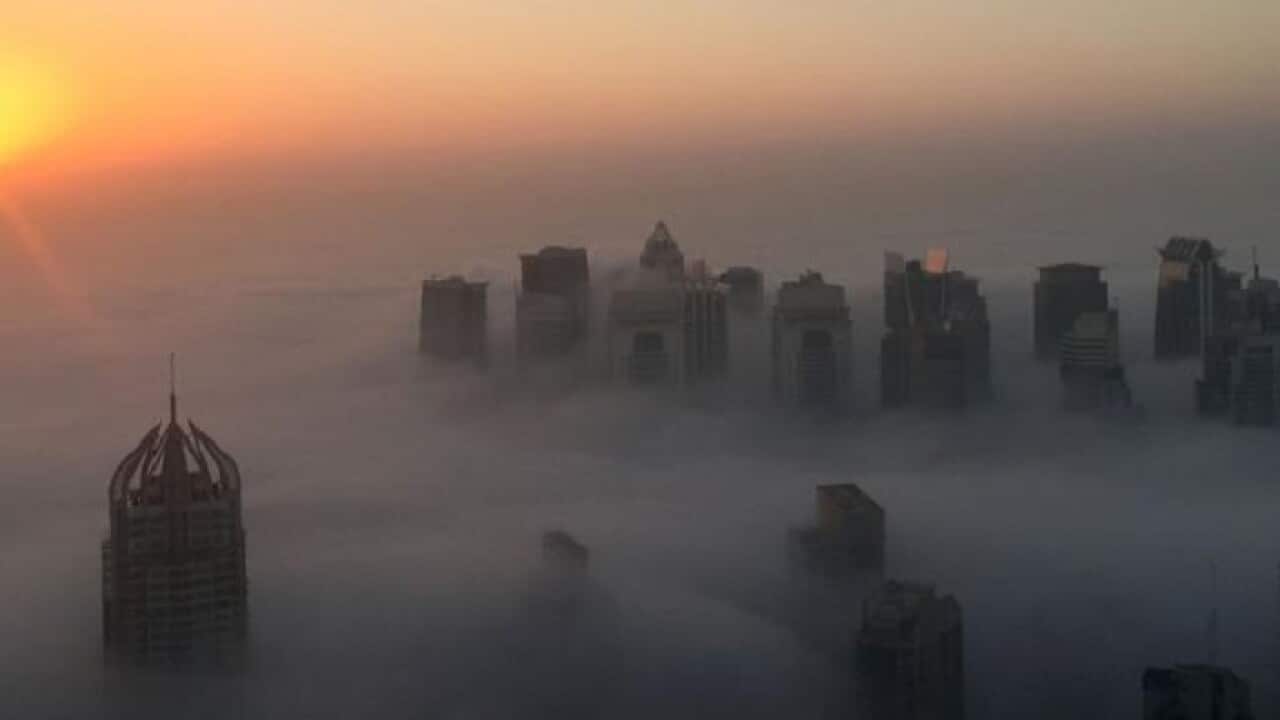 Heavy fog in Dubai forced the Qantas plane to divert.