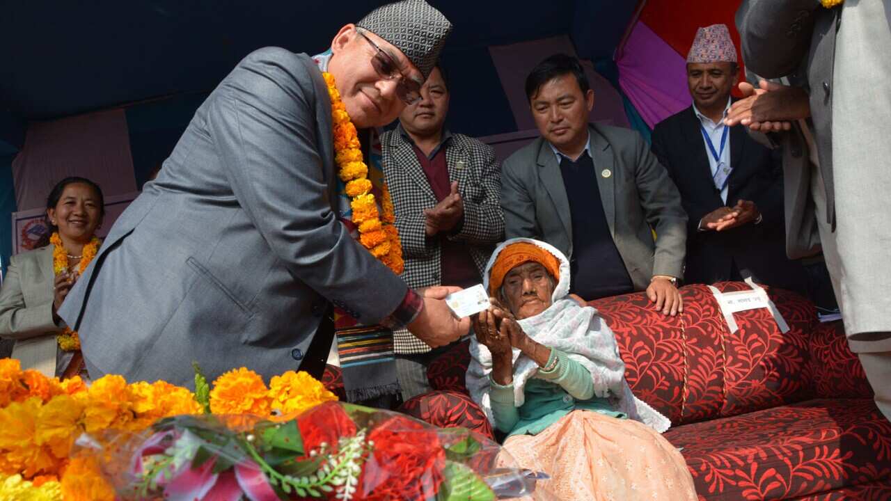 101-year-old Bhagwati Devi Bhandari became the first person to receive a national identity card by the Nepali government.