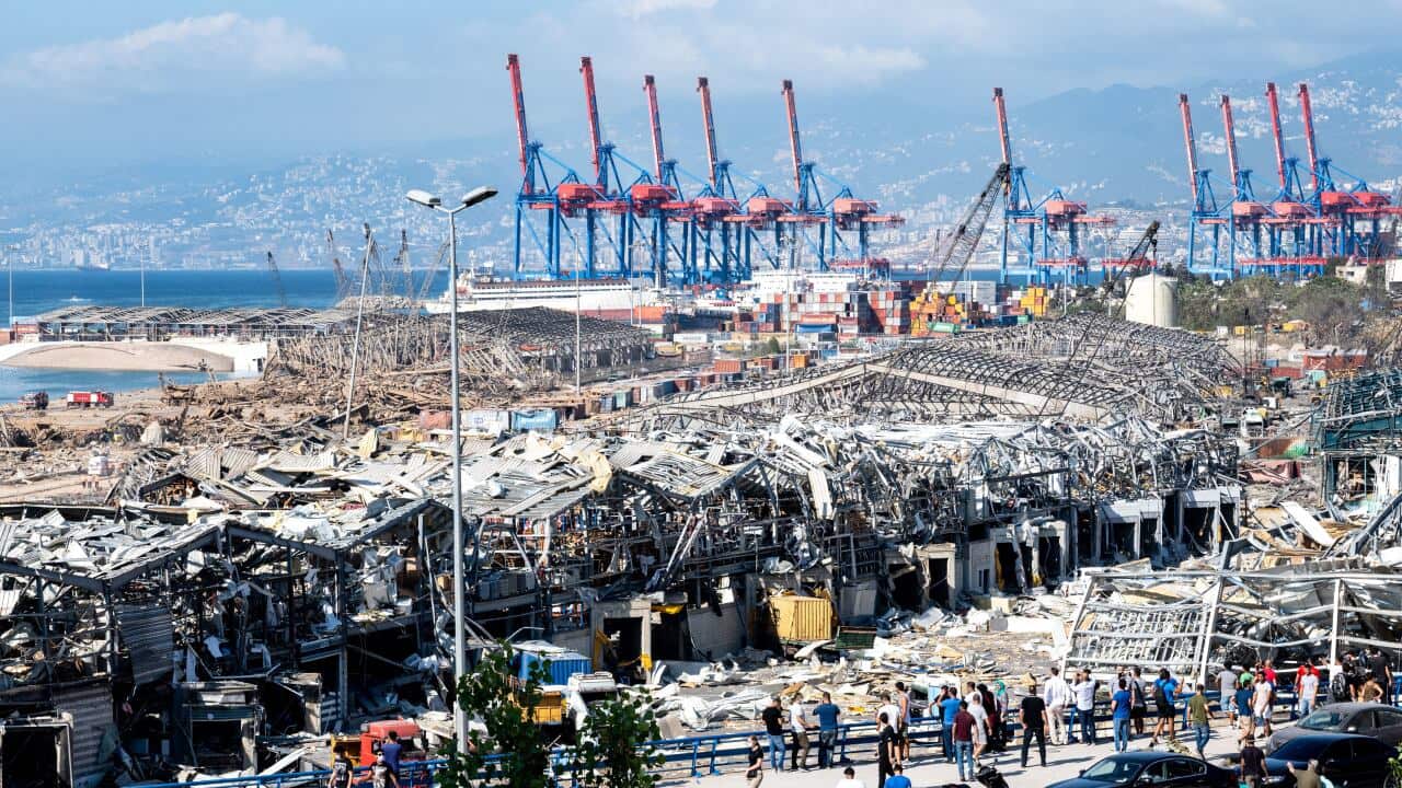 The destruction at the port of Beirut, as seen the day after a huge unknown blast.