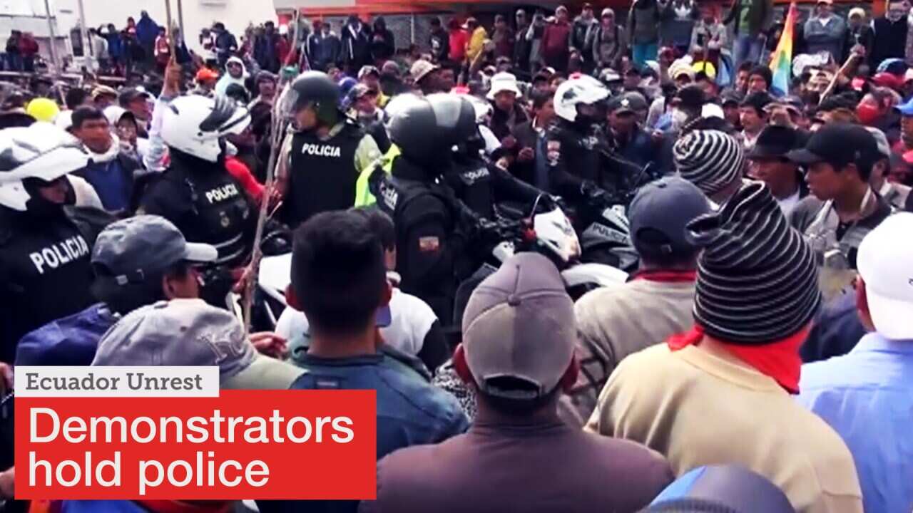 Thousands of indigenous protesters gathered to challenge President Lenin Moreno's government.