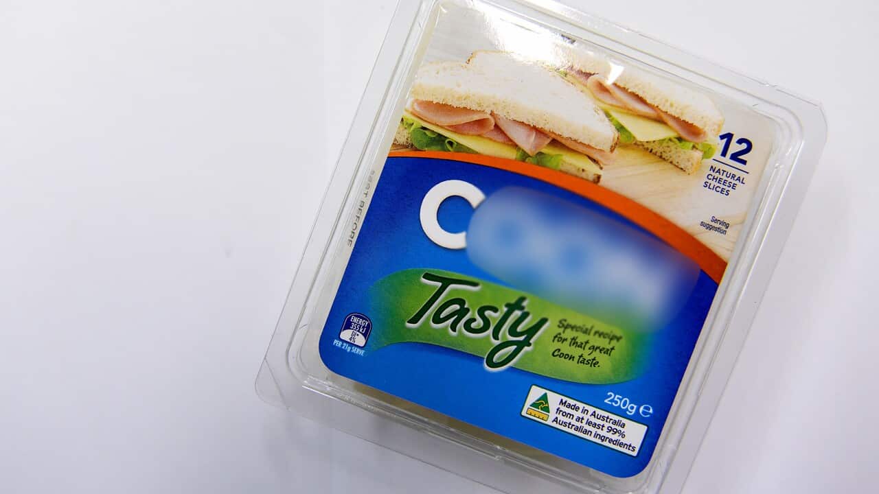 A packet of the offensively branded Coon Cheese
