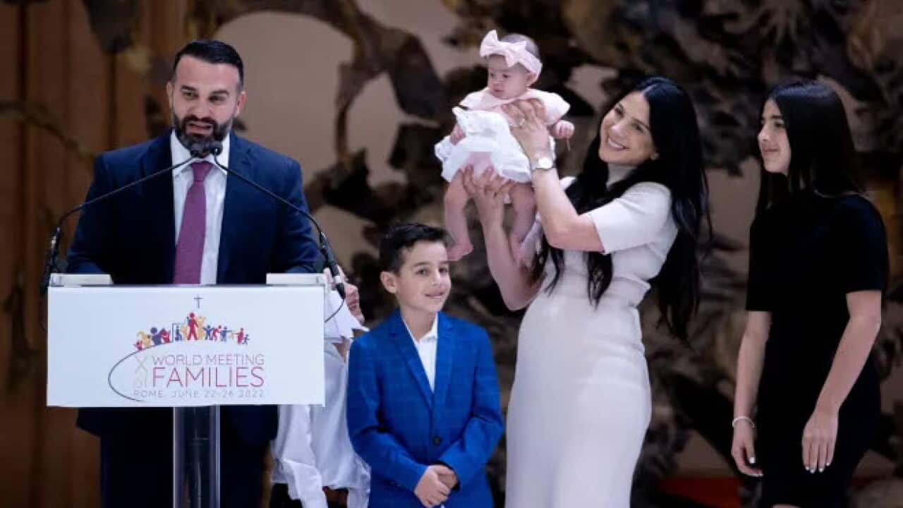 The Abdallah family at the World Meeting of Families in the Vatican.