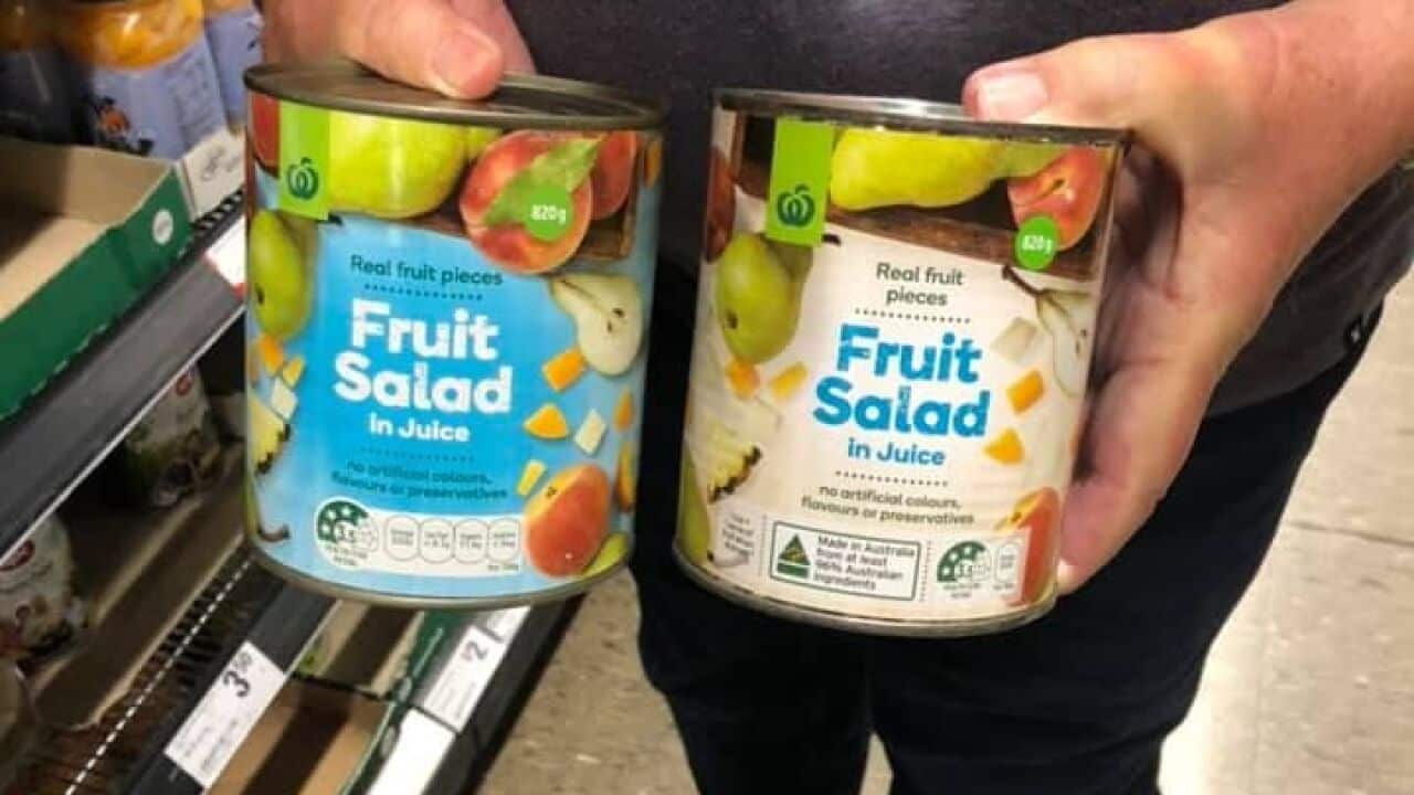 Woolworths canned fruit.