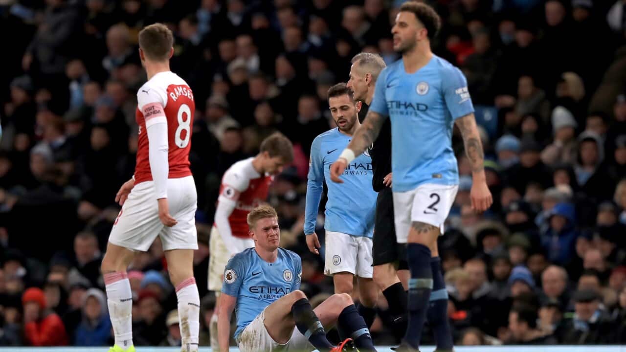 The Manchester City-Arsenal clash is the first top-flight football match in England to be postponed due to concerns over Covid-19.