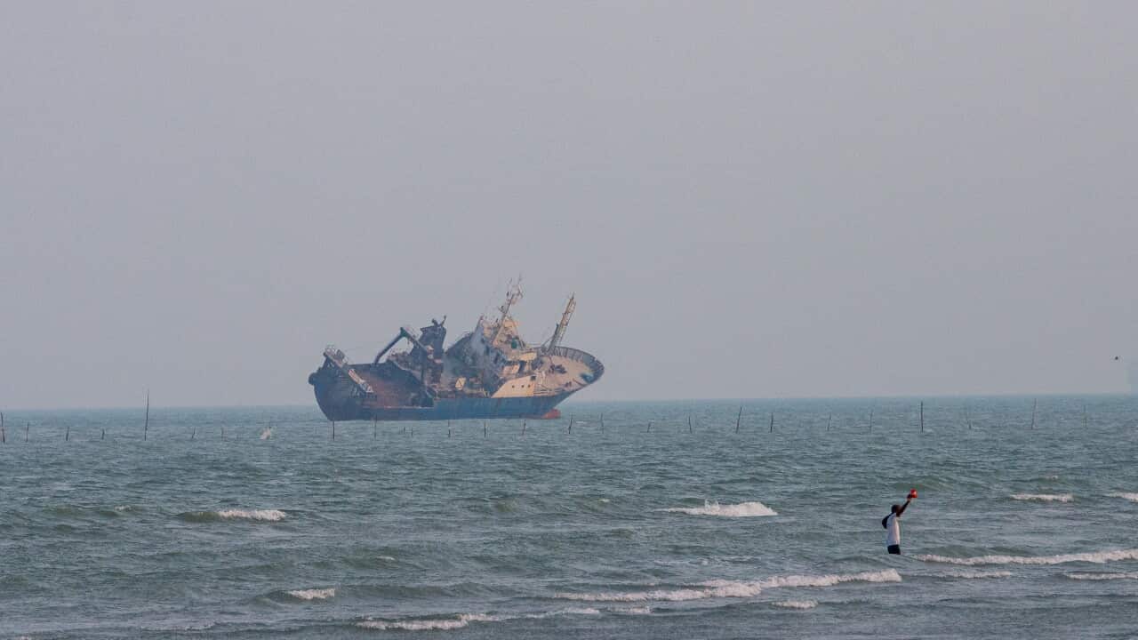 Ships and Cargo Are Anchored Off the Coast of Bandar Abbas - Iran