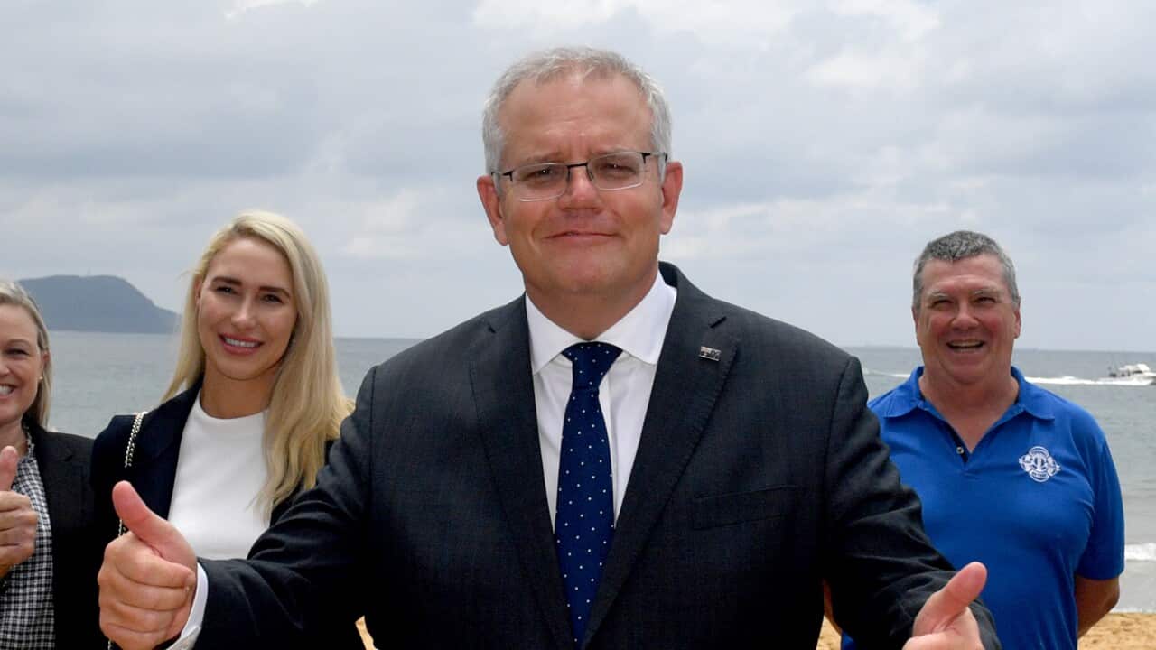 Prime Minister Scott Morrison during a visit to Terrigal