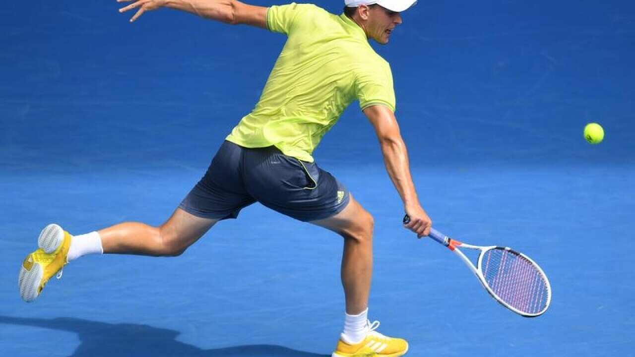 Dominic Thiem of Austria in action