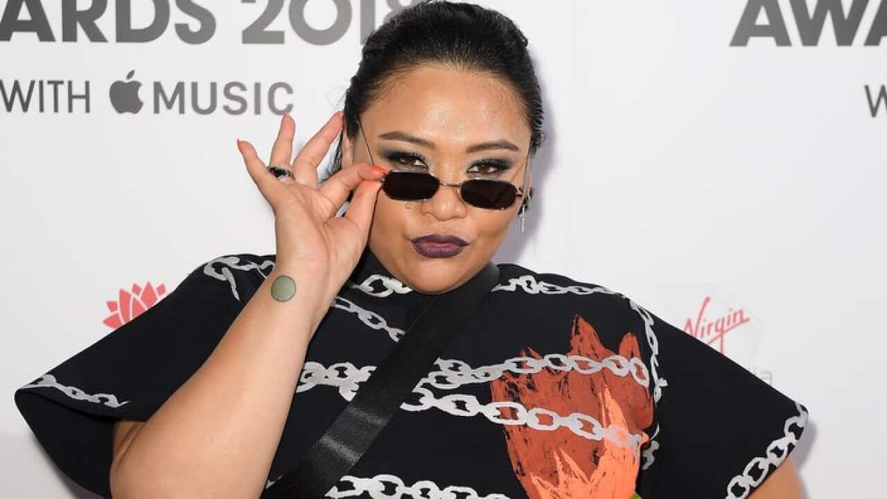 Kira Puru arrives at the 32nd ARIA Awards at The Star, in Sydney, Wednesday, November 28, 2018. (AAP Image/Dan Himbrechts) NO ARCHIVING