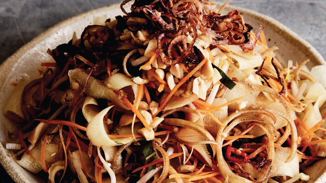 Banana blossom and green papaya salad