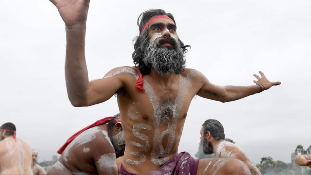 Koomurri people perform in Sydney