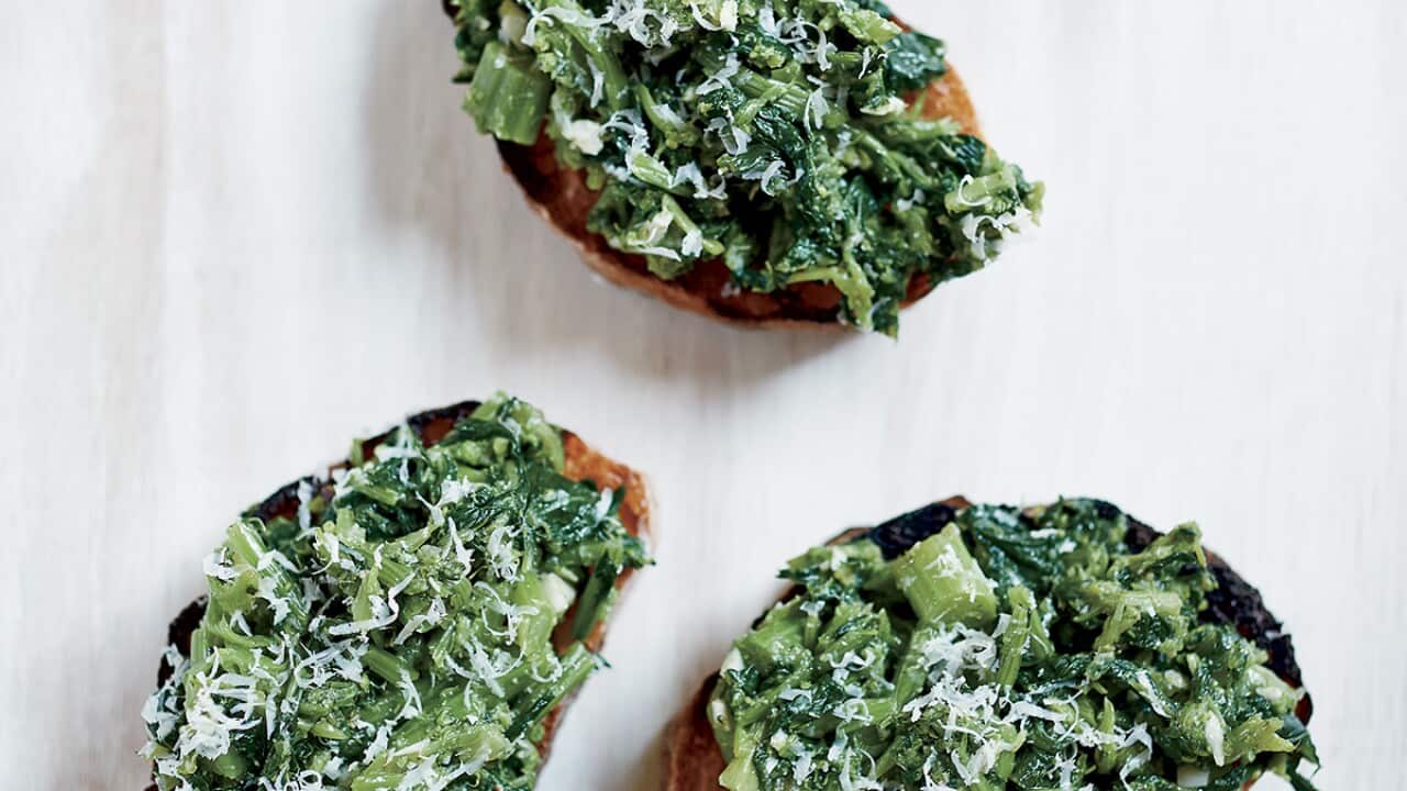 Broccoli rabe bruschetta
