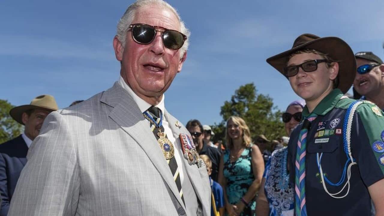 Prince Charles, The Prince of Wales, at Bicentennial Park, Darwin.