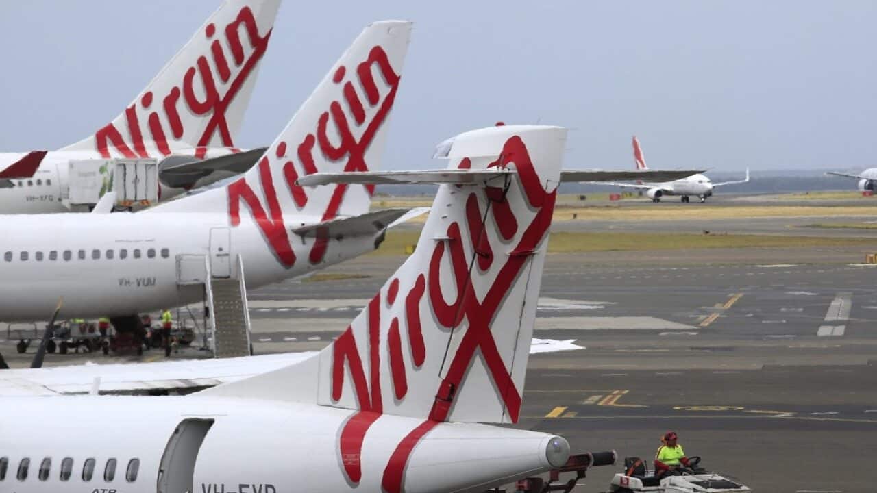 Virgin Australia aircraft in Melbourne.