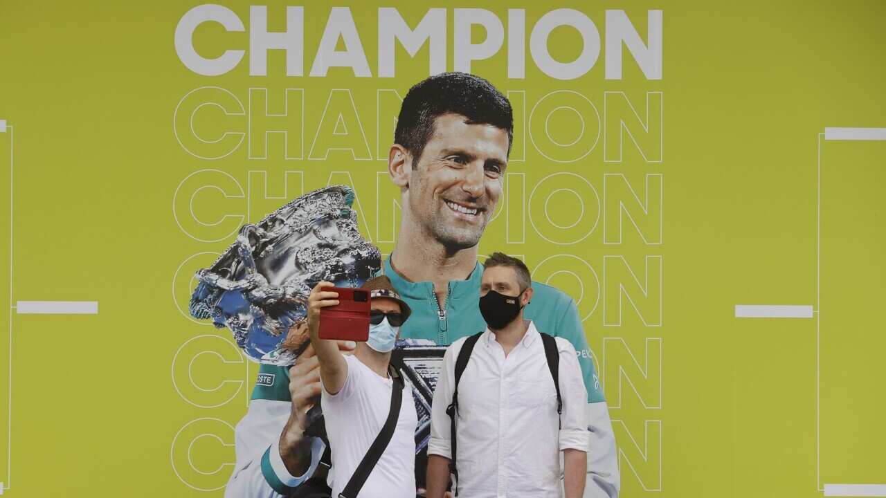 Australia, Monday, Jan. 17, 2022. Djokovic was deported from Australia Sunday, Jan 16, after losing a bid to stay in the country to defend his Australian Open title despite not being vaccinated against COVID-19