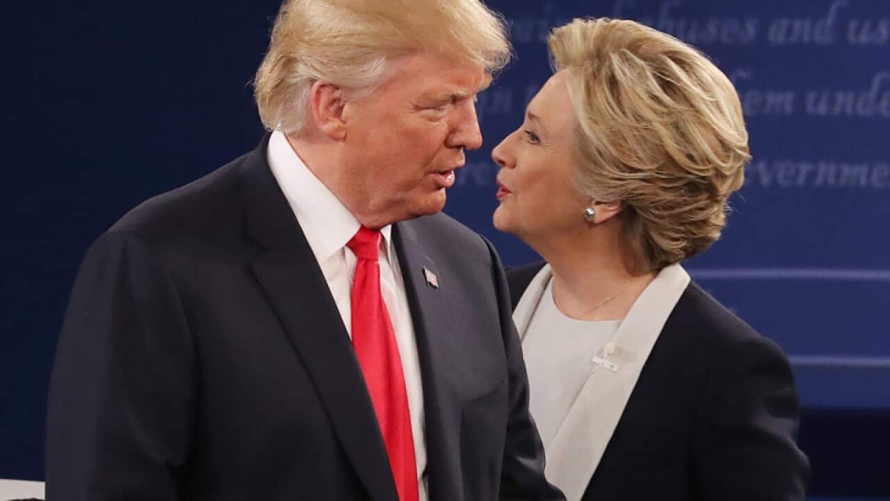 Republican Donald Trump (L) and Democrat Hillary Clinton (R)