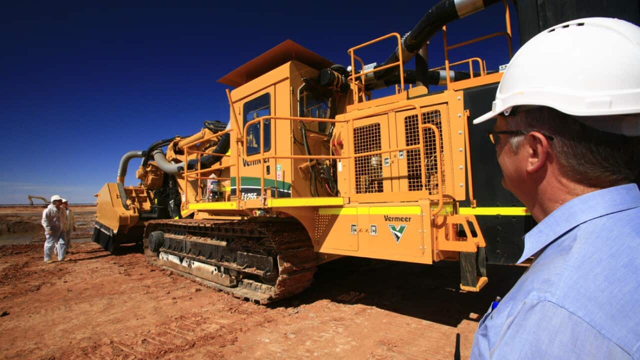 Toro Energy's continuous miner during Wiluna project's mining trials in Western Australia's Mid-West region