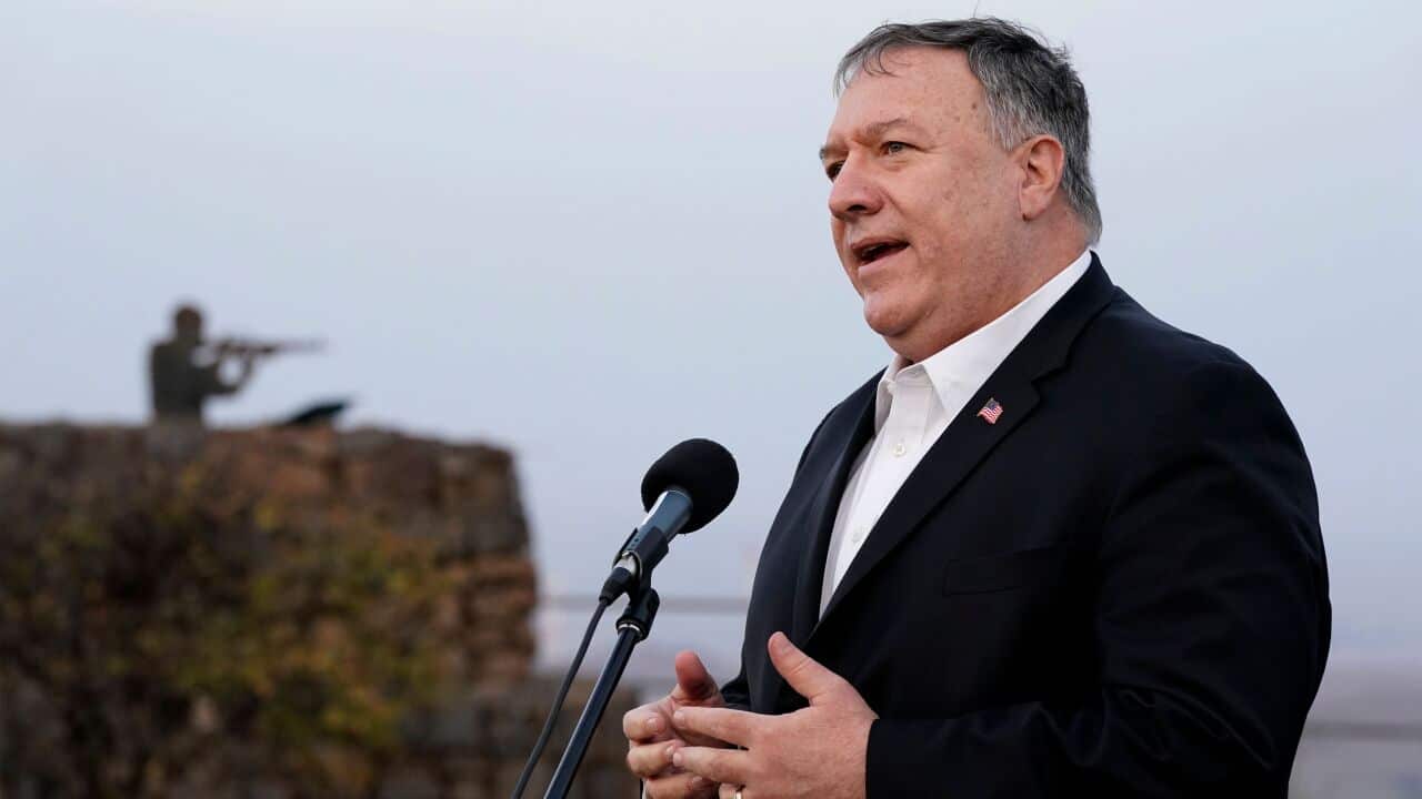 US Secretary of State Mike Pompeo has visited the West Bank in a first for a top American diplomat.