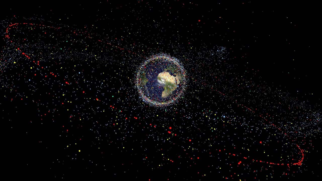 Artist impression issued by ESA of space debris around Earth.