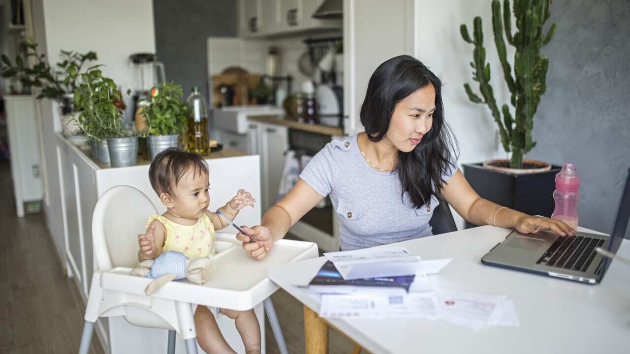 Working and spending time with baby