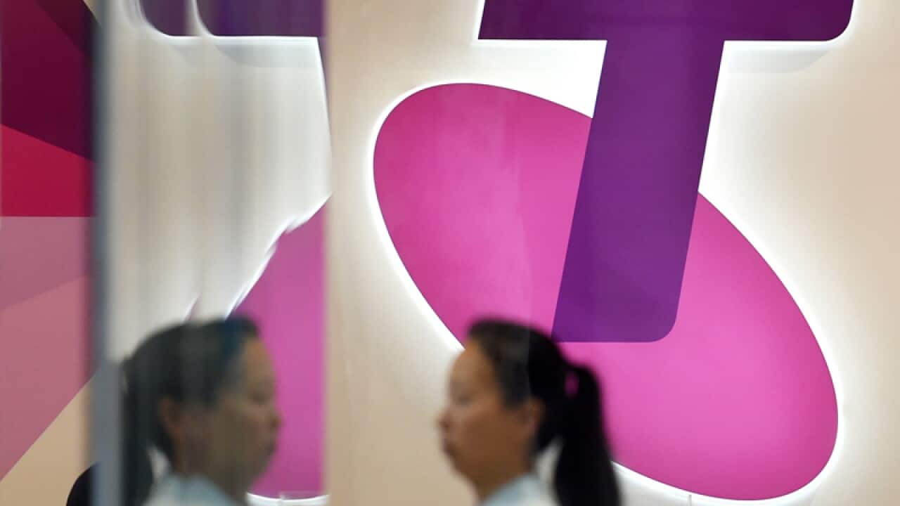 Signage at a Telstra store in Sydney