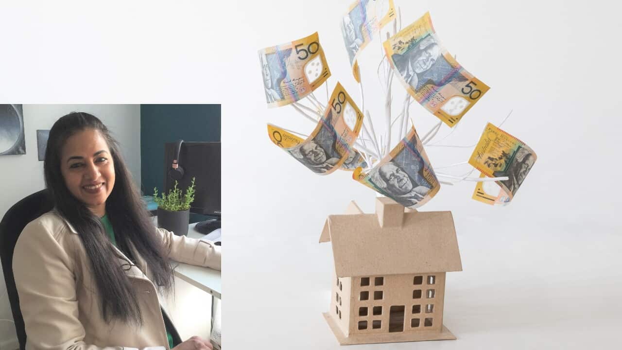 Visual Concept of saving money for property investment in Australia.