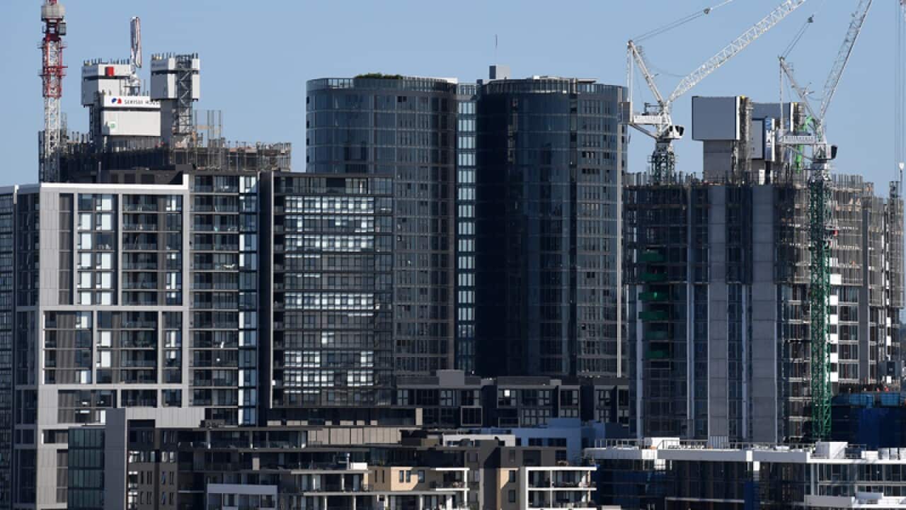 A general view of waterfront housing under construction