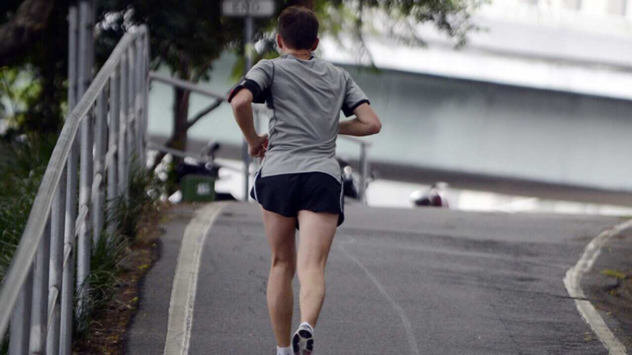 A man jogs in Brisbane