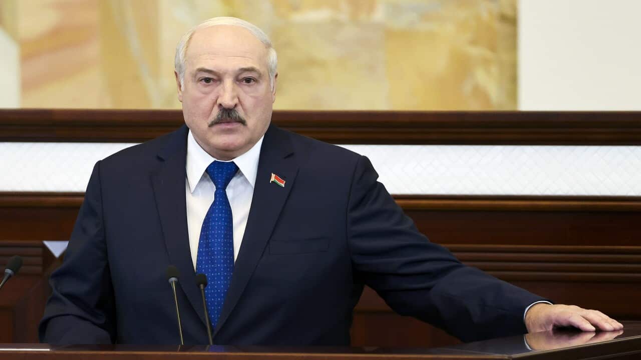 Belarusian President Alexander Lukashenko addresses the Parliament in Minsk, Belarus