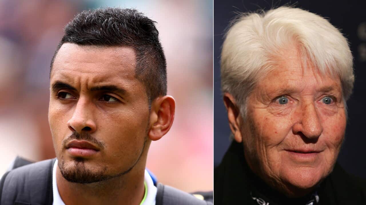 Nick Kyrgios has labelled Dawn Fraser as racist, after she was honoured by the Queen for her services to sport  