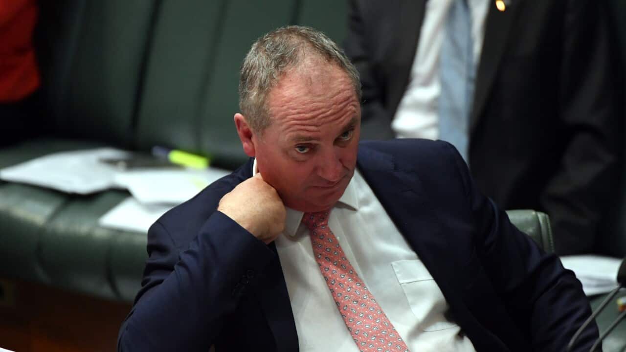 Barnaby Joyce during Question Time in the House of Representatives at Parliament House in Canberra, Thursday, June 24, 2021