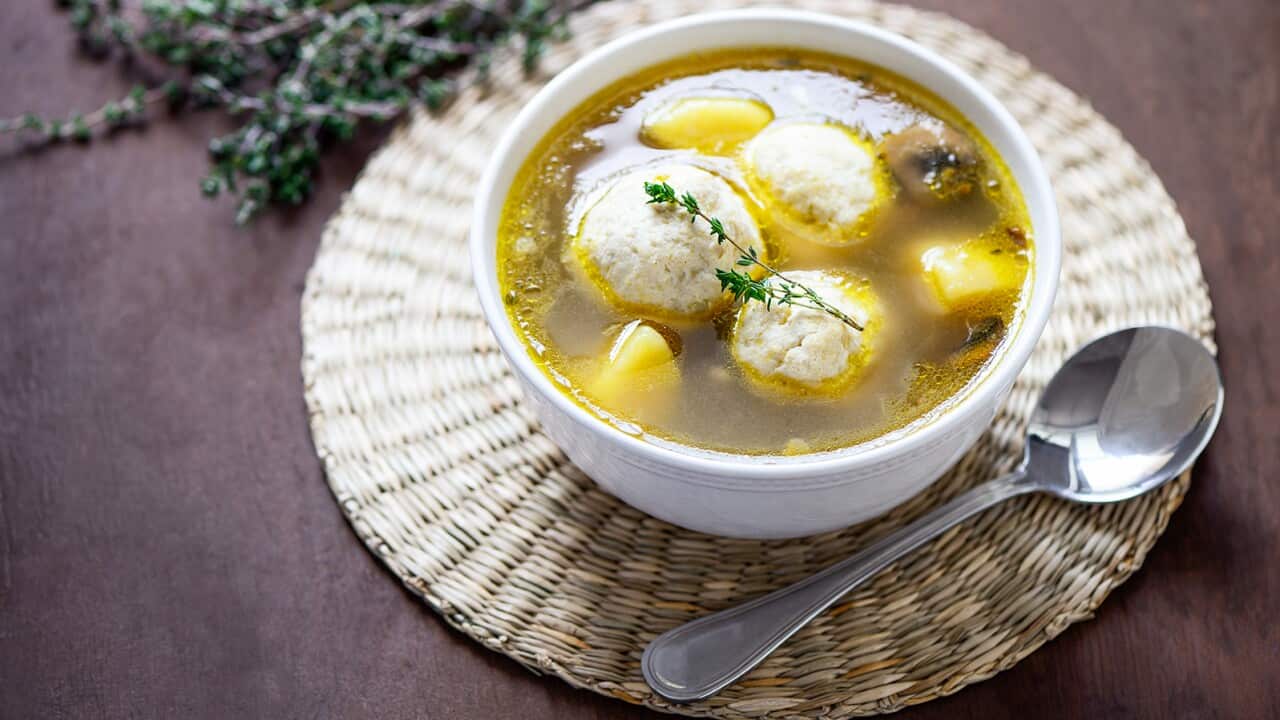Chicken and matzo ball soup