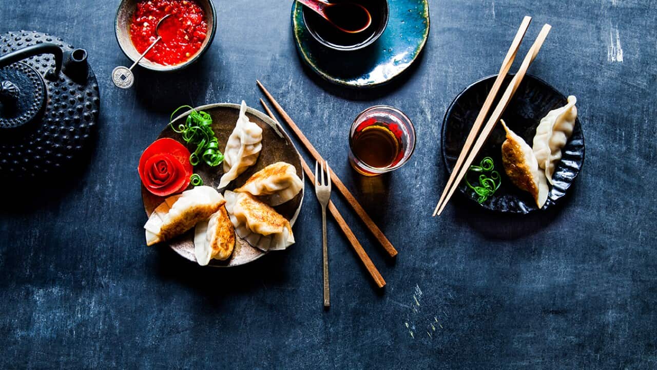 Pork and prawn potstickers