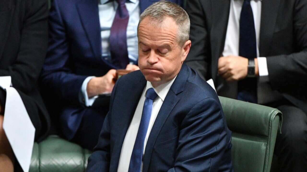 Opposition Leader Bill Shorten takes a deep breath
