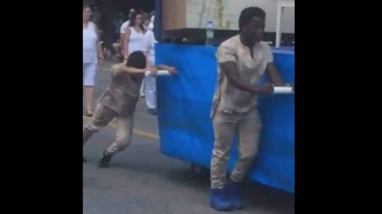 A screen grab from the video in question.