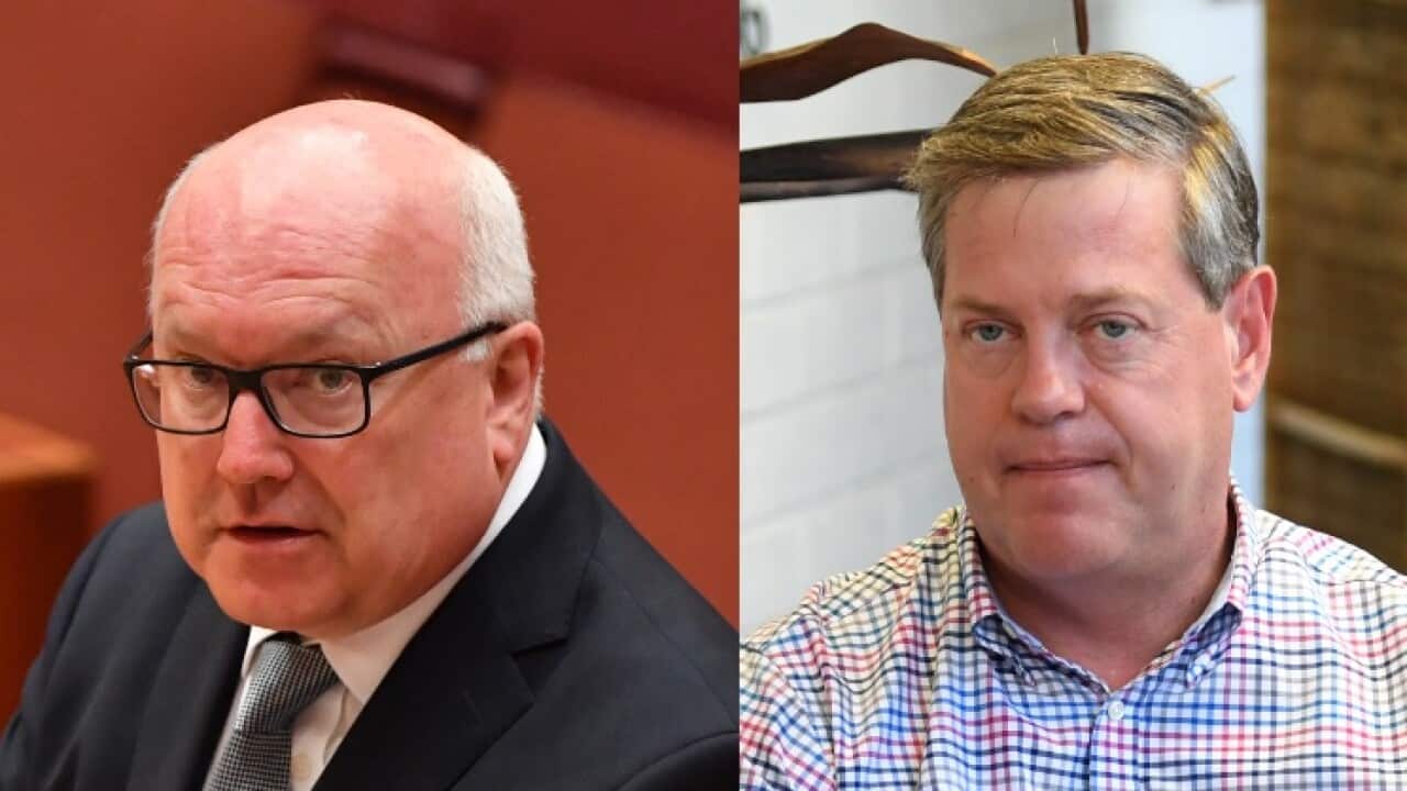 Senator George Brandis and Queensland Opposition Leader Tim Nicholls 
