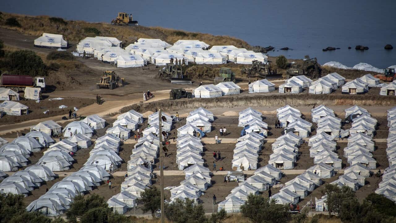 The new temporary refugee camp in Kara Tep, Lesbos