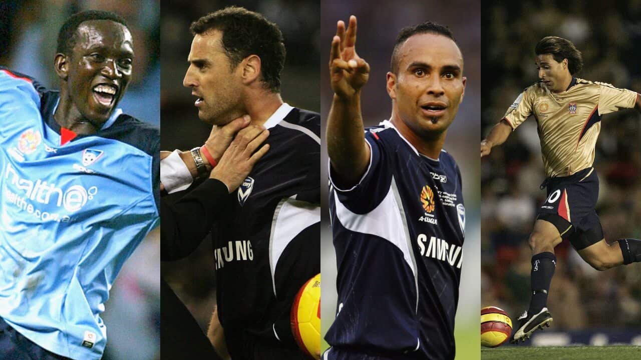 Dwight Yorke, Kevin Muscat, Archie Thompson, Nicky Carle.