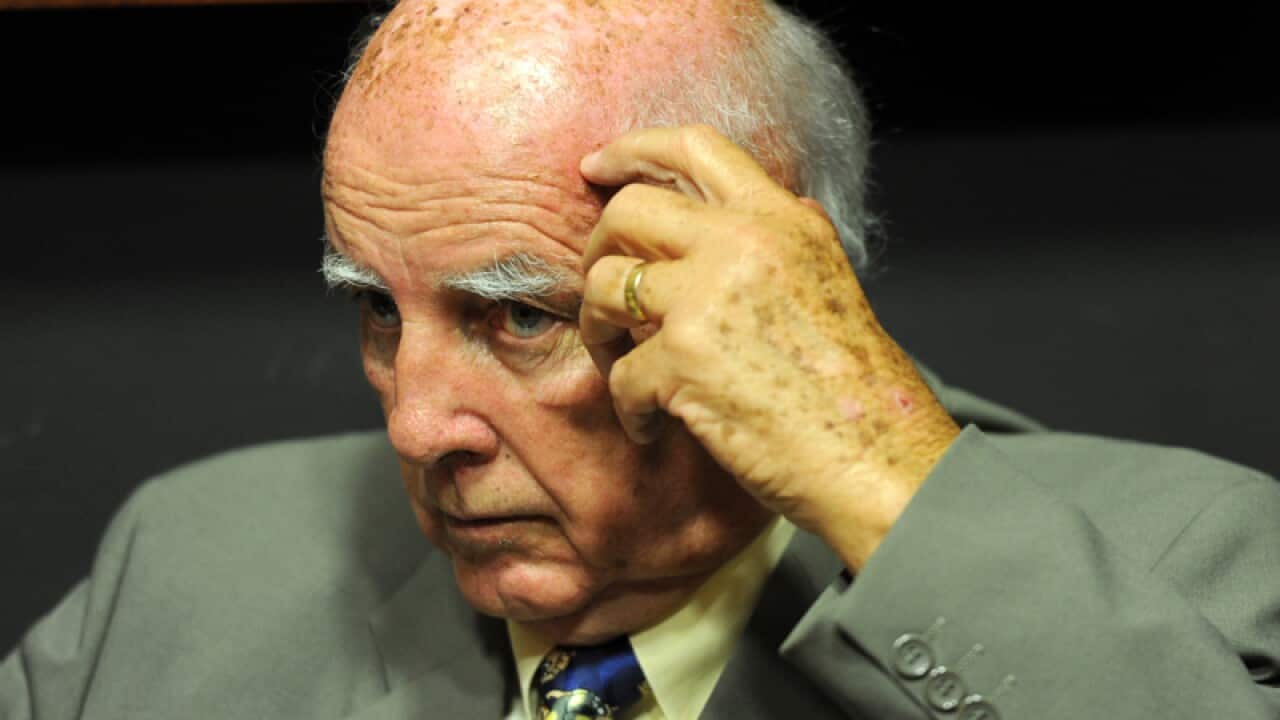 Former grand slam tennis champion Bob Hewitt at a Johannesburg court