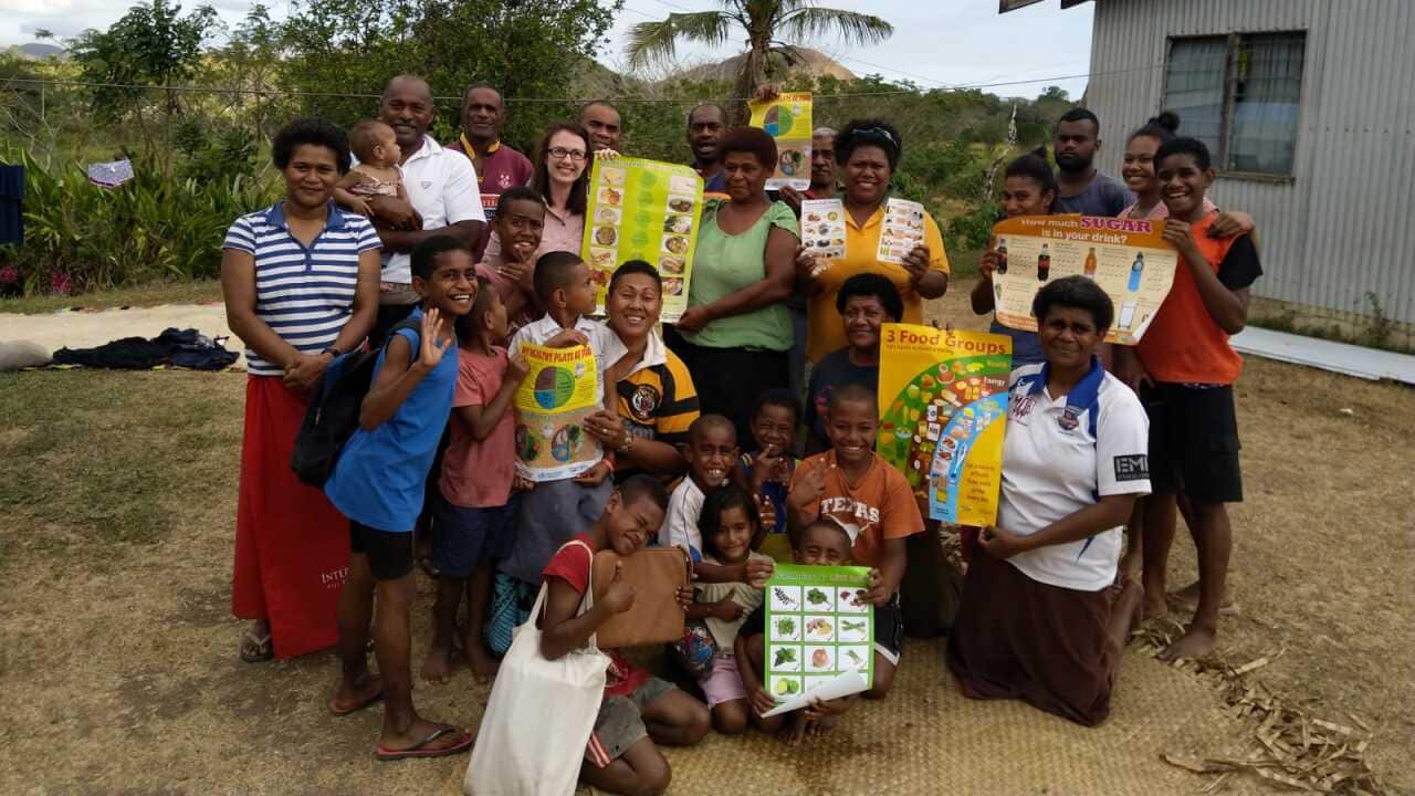 Central Queensland University researcher and nutrition expert, Lydia O’Meara, in a farming village in Fiji.