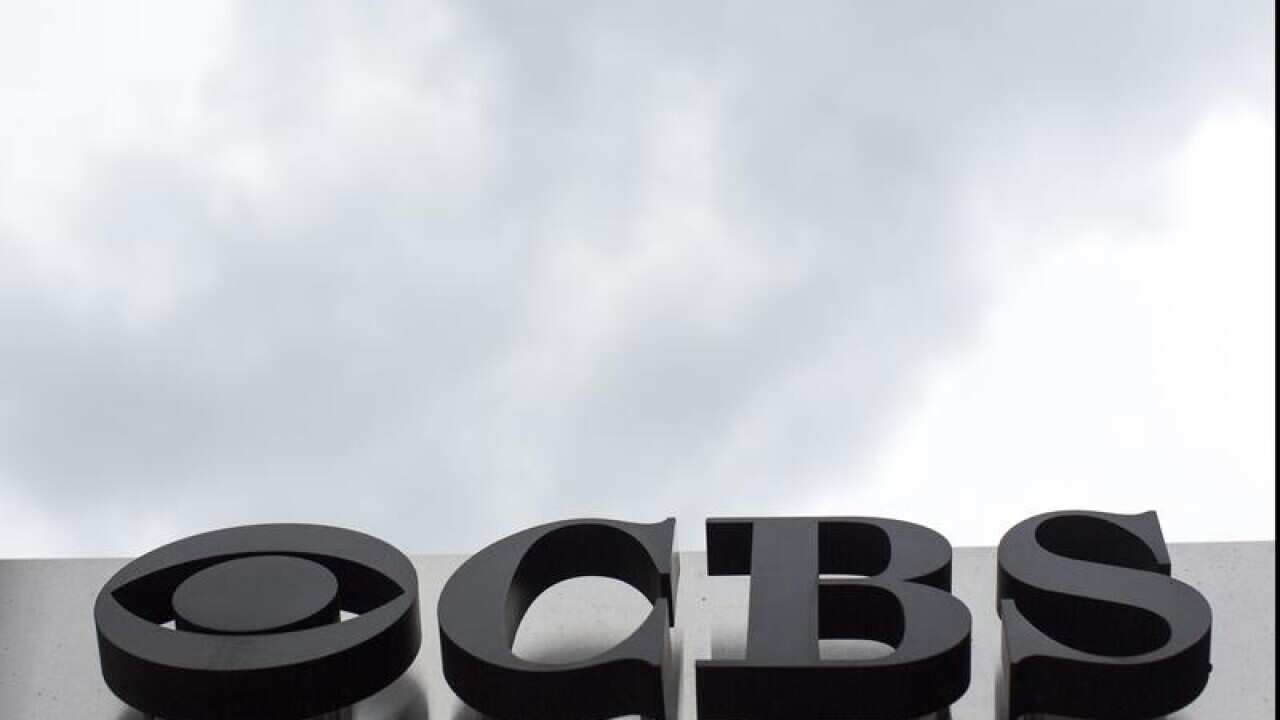 The CBS logo at their broadcast centre in New York