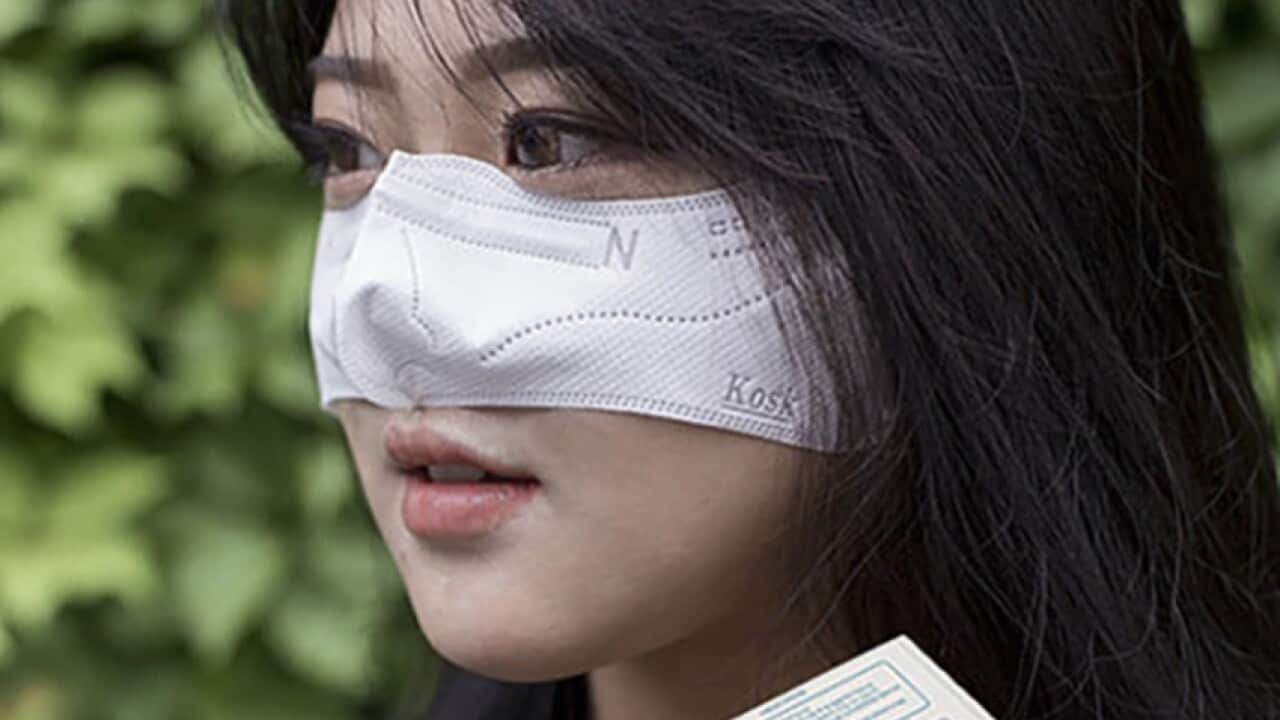 The Kosk can be adjusted to only cover the nose. (Supplied)