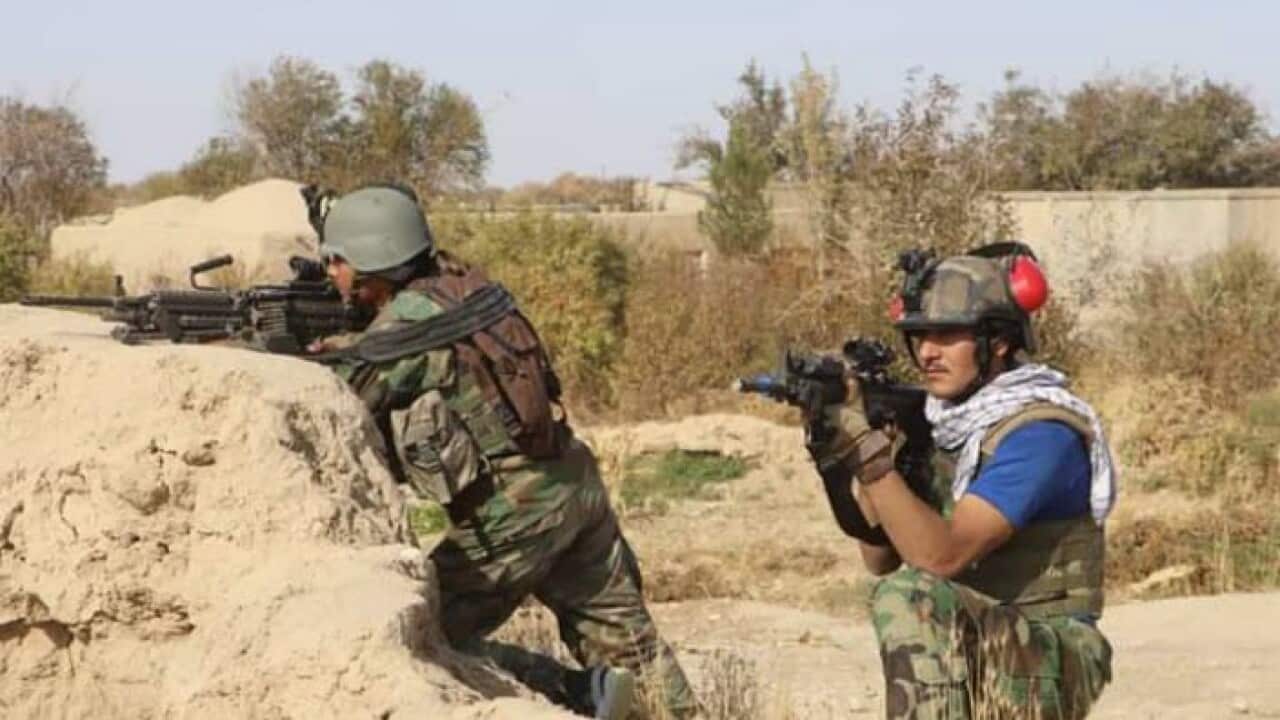 Afghan soldiers in action
