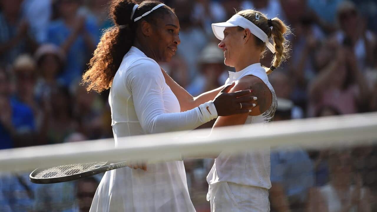 Moments after the end of the match.