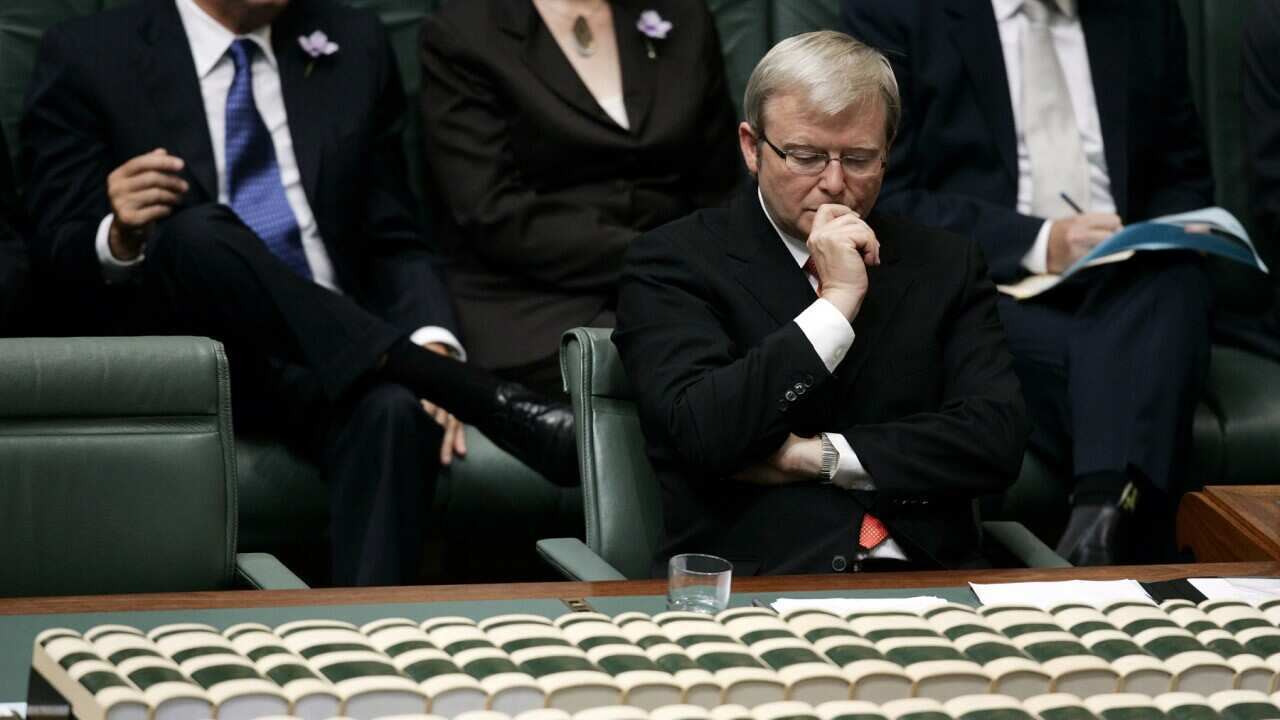 Prime Minister Kevin Rudd preparing to deliver the Apology in 2008